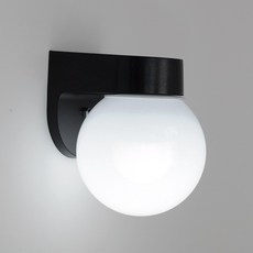 원형 벽등 6인치 LED 12W 조명 베란다등 카페 실내 외부 야외 방수조명 실외 벽부등, 투명커버에 블랙, 주광색(하얀빛)