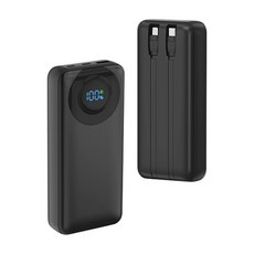 VergHatia 대용량 보조배터리 30000mAh 고속충전 보조배터리 LED 디스플레이 잔량표시 4 In 1출력, 블랙, P2-30000mAh