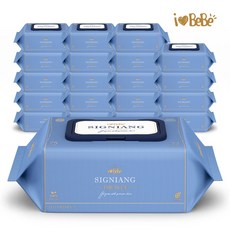 아이러브베베 시그니앙 더블루 레이온100 75g 77매 20팩 캡형 아기물티슈