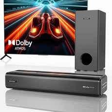 스마트 TV 돌비 애트모스용 서브우퍼가 있는 소닉 블래스트 사운드 바 2.1CH 무선 블루투스 3D 서라운드 사운드바 딥 베이스 조절식 홈 시어터 시스템 스피커가 4K 및 HD, 스마트 TV 돌비 애트모스용 서브우퍼가 있는 소닉 블래