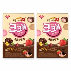 곡물그대로21 크런치 크리스피 롤볼 초코&딸기, 150g, 2개