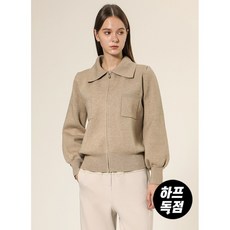 보니스팍스 본사직영 가슴 포켓 카라 집업 니트 가디건-AB48KC190