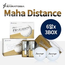 [세트상품] 사라토가 Maha Distance 프리미엄 2피스 골프공 6알 3box, 마하 골프공 6알 * 3box, 마하 골프공 6알 * 3box, 3개 - 사라토가골프공