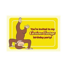 ENDLESS CHOICES Curious George 생일 초대장 및 봉투 20개 - 축하 파티 초대장 15.2 x 10.2cm(6 4인치) 엽서 스타일