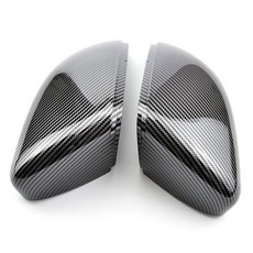 백미러 커버 레인 사이드미러 2pcs 사이드 카 미러 커버 캡 vw golf 6 gti, 카본 룩 블랙, 2개