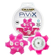 챔프 골프화징 골프화 스파이크 징 교체 피빅스 슬림락 PiViX Slim-Lok 디스크팩, 핑크, 18개