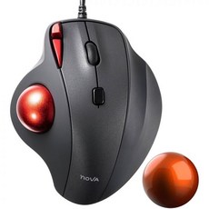 SANWA 유선 인체공학 트랙볼 마우스 GMATB167 주황색 34mm 교체 볼 세트 롤러볼 프로그래밍 가능한 사일런트 버튼 6001600 DPI 호환되는 맥북 노트북 윈도우, 1개