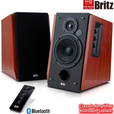 브리츠 엠프내장형 2채널 북쉘프 블루투스 스피커 BR-1700, BR - 1700BT, 레드브라운 (RED BROWN)