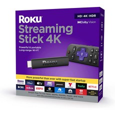 로쿠 스트리밍 스틱 4K Roku 음성 리모컨 및 TV 컨트롤 스마트폰 미러링 미라캐스트, 블랙