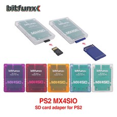 Bitfunx MX4SIO SIO2SD 어댑터 SD MircoSD 게임 카드 리더기 PS2 소니 플레이스테이션 2 콘솔용, 8)SDred, 8)SD-red