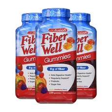 비타퓨전 [3개 SET] 파이버 웰 구미 220정 (구미) Vitafusion Fiber Well Gummies 220 gummies, 1개