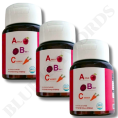 ABC정 abc정 500mg x 90정 x 3통 3개월분 사과 당근 레드비트, 3개