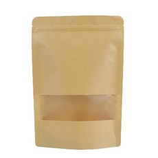 스탠드 소분 커피 봉투 지퍼백 크라프트 창 500g용 20x30cm, 1세트, 50개입, 특대(XL)