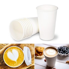 흰색 무지 커피컵 / 일회용 종이컵, 22온스 흰색 무지 커피컵, 1000개(1박스)