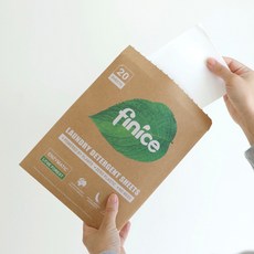 피니스 초고농축 간편한 종이 시트 세탁 세제, 20개입, 2개