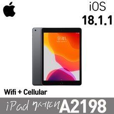 애플 아이패드 7세대 A2198 Wifi+LTE 셀룰러 32G IOS18.1.1 10.2인치 스페이스그레이, Wi-Fi+Cellular, 32GB