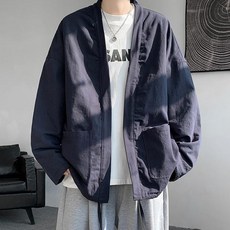 남성 일본식 양면 브이넥 유카타 가디건 리버시블 봄가을 간절기 카디건 아우터 빈티지