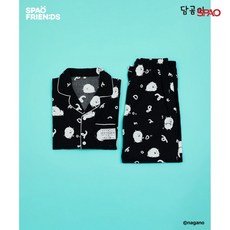 스파오 파자마 잠옷 담곰이 입으면 더 귀엽담곰 긴팔 수면 블랙