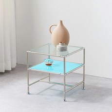 USM 미드센추리모던 모듈 유리 거실 미니협탁 400x400x415 E622 12colors, 호랑소랑 그린