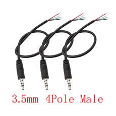 모노 스테레오 Aux 플러그 잭 커넥터 DIY 오디오 헤드폰 케이블 수리용 베어 와이어 엔드 수컷 암컷 2 3 4 극 2.5mm 3.5mm, 4.3.5mm 4Pole Male, 1개