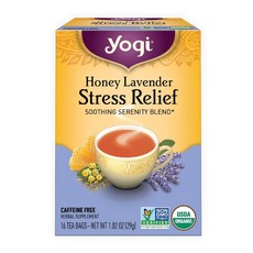 Yogi 허니 라벤더 스트레스 릴리프 카페인 프리 16 티백, 1개