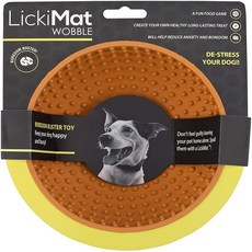 LickiMat Wobble Dog Slow Feeder Bowl Lick Mat Bo LickiMat 워블 개 느린 급식 그릇 핥기 매트 지루함 불안 감소기; 음식 간식, 1개, Orange - 독슬로