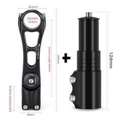  자전거핸들커버 자전거 손잡이 핸들그립 CXWXC MTB 도로 자전거 조절식 스템 핸들 바 31.8mm 90/110/145mm 초경량 알루미늄 합금 라이저 부품, 밝은 회색 