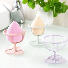 화장대 정리 메이크업 물방울퍼프 거치대 받침대, 베이비핑크