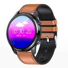 LEMFO LF26 스마트워치 IP67방수 HD 디스플레이, 블랙(브라운스트랩)
