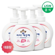 [라이온코리아] 아이깨끗해 대용량 용기 490ml x 4개, 상세 설명 참조, 제품선택:3.청포도 용기 490ml x 4개