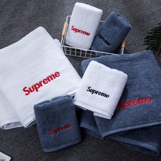 Supreme 호텔타월 순면 대형 1.4m 비치타올 500g 수건, (W)70x140(1장), 그레이블랙로고