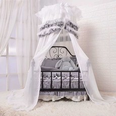  강아지 사계절 철제 침대 이동식 해먹 소파 방석 침실, L-대형 사이즈/모기장/그레이 