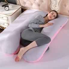 u자바디필로우 바디필로우 u자형바디필로우 m자형바디필로우 바디플로우베개 m자바디필로우 u자형베개 쿨바디필로우 임산부바디필로우, 프리사이즈, 코튼-투톤 핑크 그레이