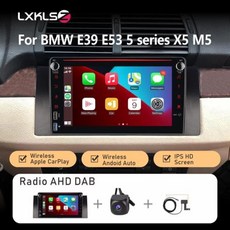 안드로이드 오토 올인원 BMW E39 E53 5 시리즈 X5 M5 용 무선 카플레이 탑재 자동차 라디오 8 인치 IPS 터치 스크린 DAB AHD 후면보기 카메라 포함, 4) Radio AHD DAB