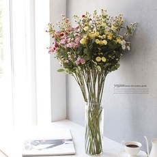 cocooning 홈가드닝 조화부케 6color 메리골드 로즈 조화 인테리어, 핑크