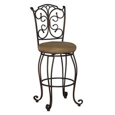 Linon Gathered Back Swivel Bar Stool 30 ", 단일옵션