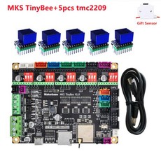 TMC2225 Makerbase MKS TinyBee 3D 프린터 컨트롤러 보드 ESP32 MCU 제어판 tmc2208 tmc2209 tmc2225 a4988 drv8825 스테, 2) TinyBee-5xTMC2209