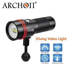 Archon 다이빙 비디오 라이트 수중 uv/레드 화이트 다이빙 사진 라이트 led 내장 충전식 배터리 다이빙 손전등, 1개, US Plug^0