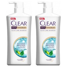 클리어 아이스 쿨 멘솔 샴푸 650ml 건성 손상 비듬, 2개