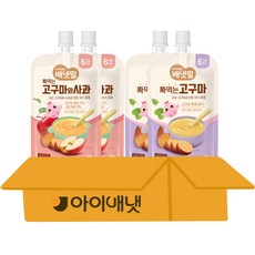 아이배냇 배냇밀 베베 짜먹는 유아용 간식 2종, 1세트, 400g, 고구마2 + 사과2