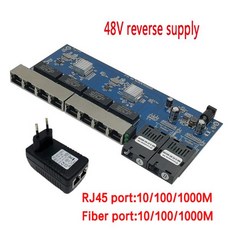역방향 poe 스위치 8 rj45 2 sc 광섬유 기가비트 이더넷 미디어 컨버터 utp 포트 101001000 m pcba, 02 분홍색