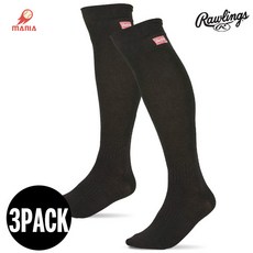 롤링스 야구양말 / 베이스볼 스타킹 AAS9S01-B / 검정 (3개입), 210~240mm, 단일
