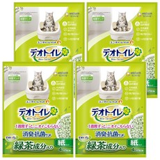 데오도란트 모래를 튀기지 않는 녹차 성분 데오 화장실 16L (4L 4 봉지) 고양이 모래 용 Amazon.co.jp, 4개
