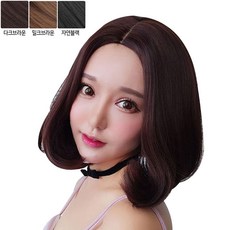 단발 스타일 단정한 예쁜 가발(망포함) Apr:+/14 & W5B1496, 이거살께요_ 1, 이거살께요_ 무드 통 가발-다크브라운(망 있음)