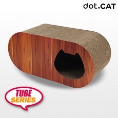 도트캣 튜브 서클 브라운 스크래처 고양이하우스 방석 숨숨집 캣닢포함 고급 골판지