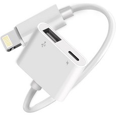 Apple MFi Certified 라이트닝 투 USB 카메라 어댑터 iPhone용 충전 포트 포함 USB3 여성 OTG 아이폰 아이패드 카드 리더기 플래시 드라이브 키보, 1개