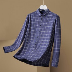 캐주얼 체크 셔츠 긴팔 캐주얼 비즈니스 가을 겨울 오버사이즈
