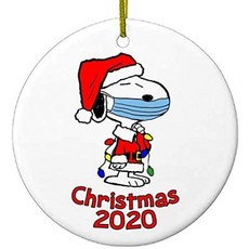 Baolyda 2020 Christmas Ornament Sn00py Wearing Mask Meaningful Xmas Decoration for Gifts Tree Home, One Color_Snoopy, One Color