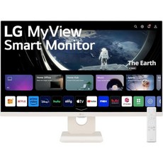 LG 맨투맨 컴퓨터 게이밍 내장스피커 평면 휴대용 27SR50F-W 마이뷰 스마트 모니터 27인치 FHD (1920x1080) IPS 디스플레이 webOS 23 HDR 10, 27-inch_White - 마이뷰