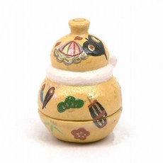다도구·차기 향합 간지 巳 瓢型 보물 진문 교토 요시무라 락 입작 오동나무 박스 신품.